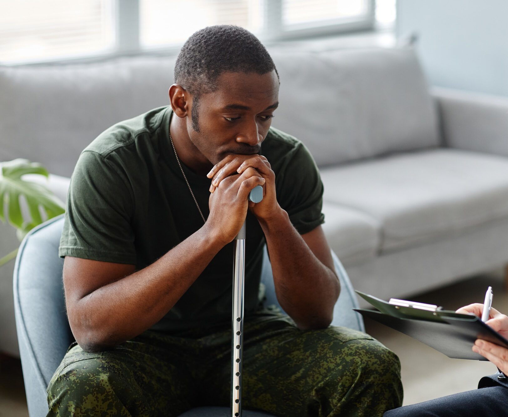 War Veteran Having Psychotherapy Session